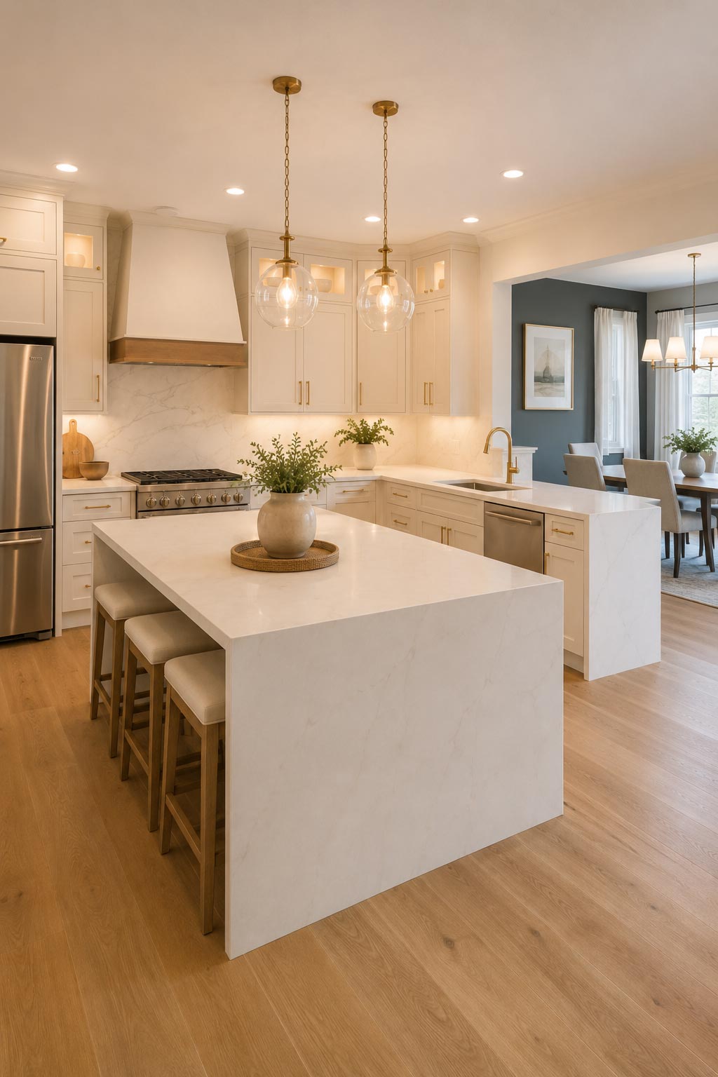 Beautiful modern kitchen with refaced cabinets